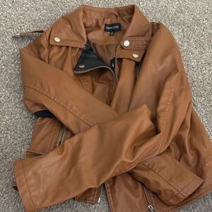 New Look Women's Brown Leather Jacket